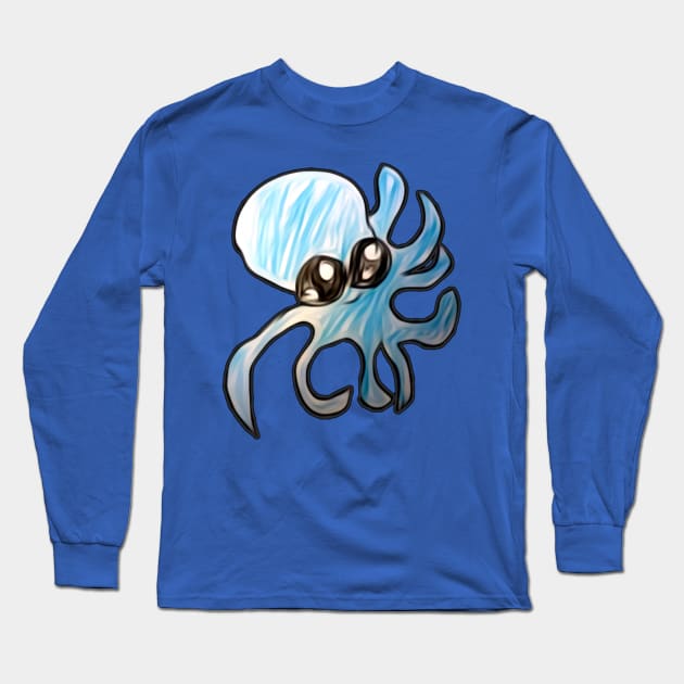 Cute Octopus Drawing Long Sleeve T-Shirt by AlondraHanley